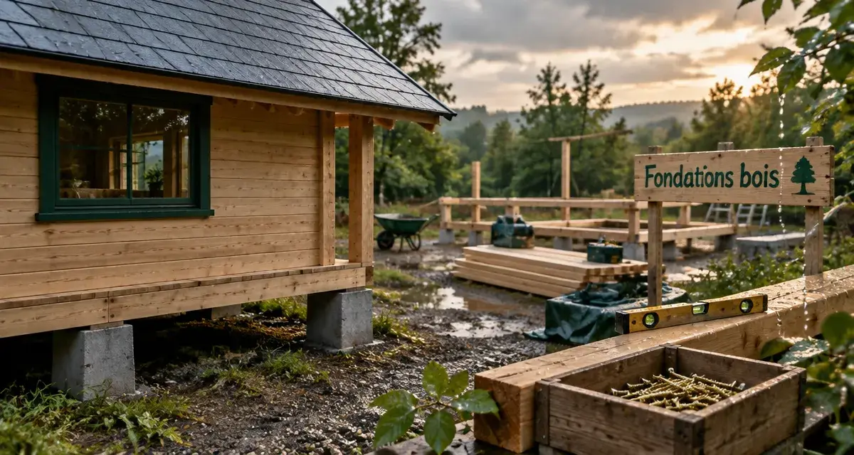 Construire un cabane en bois : plateforme ventilée sur plots béton